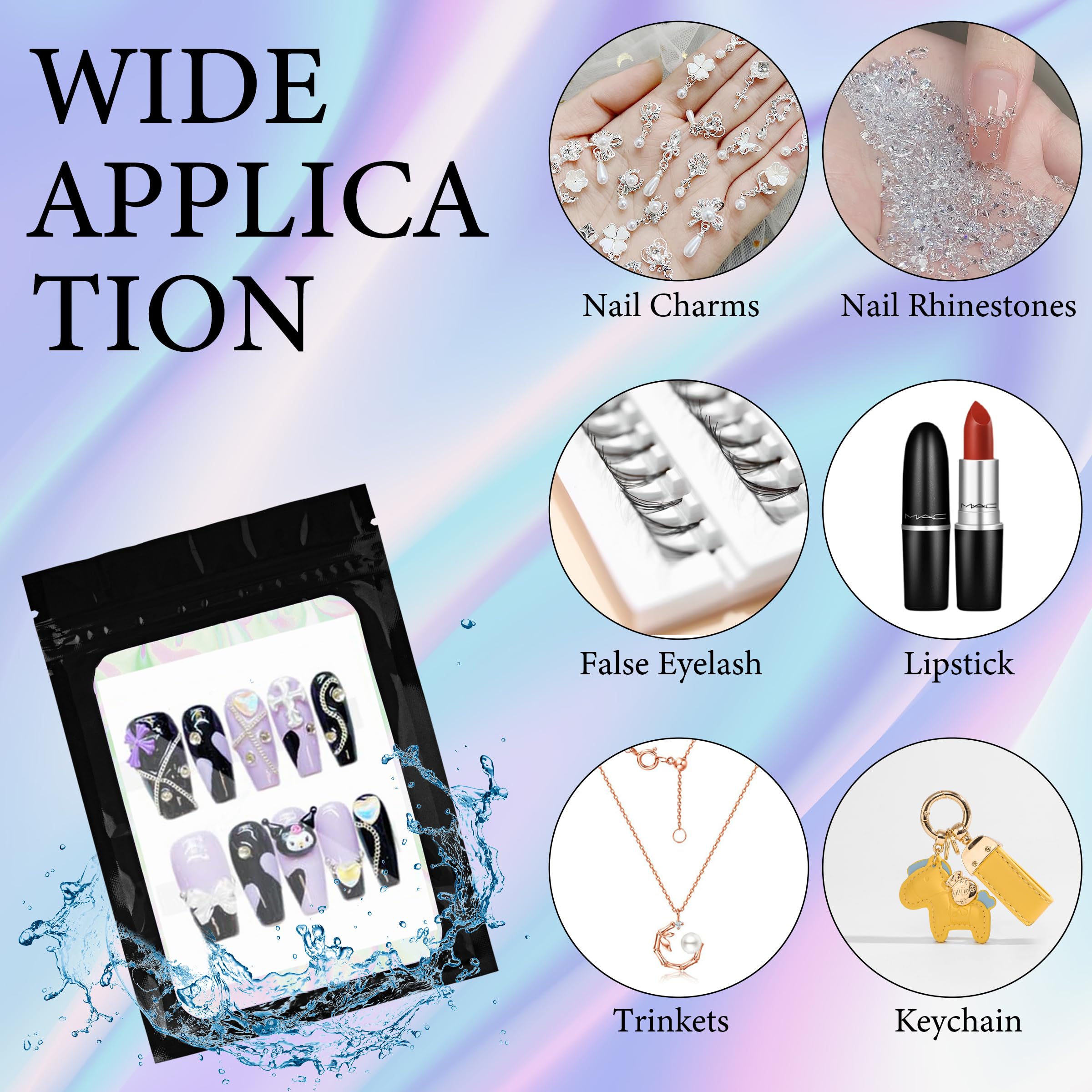 Qenk cinta doble cara transparente para fijar uñas.