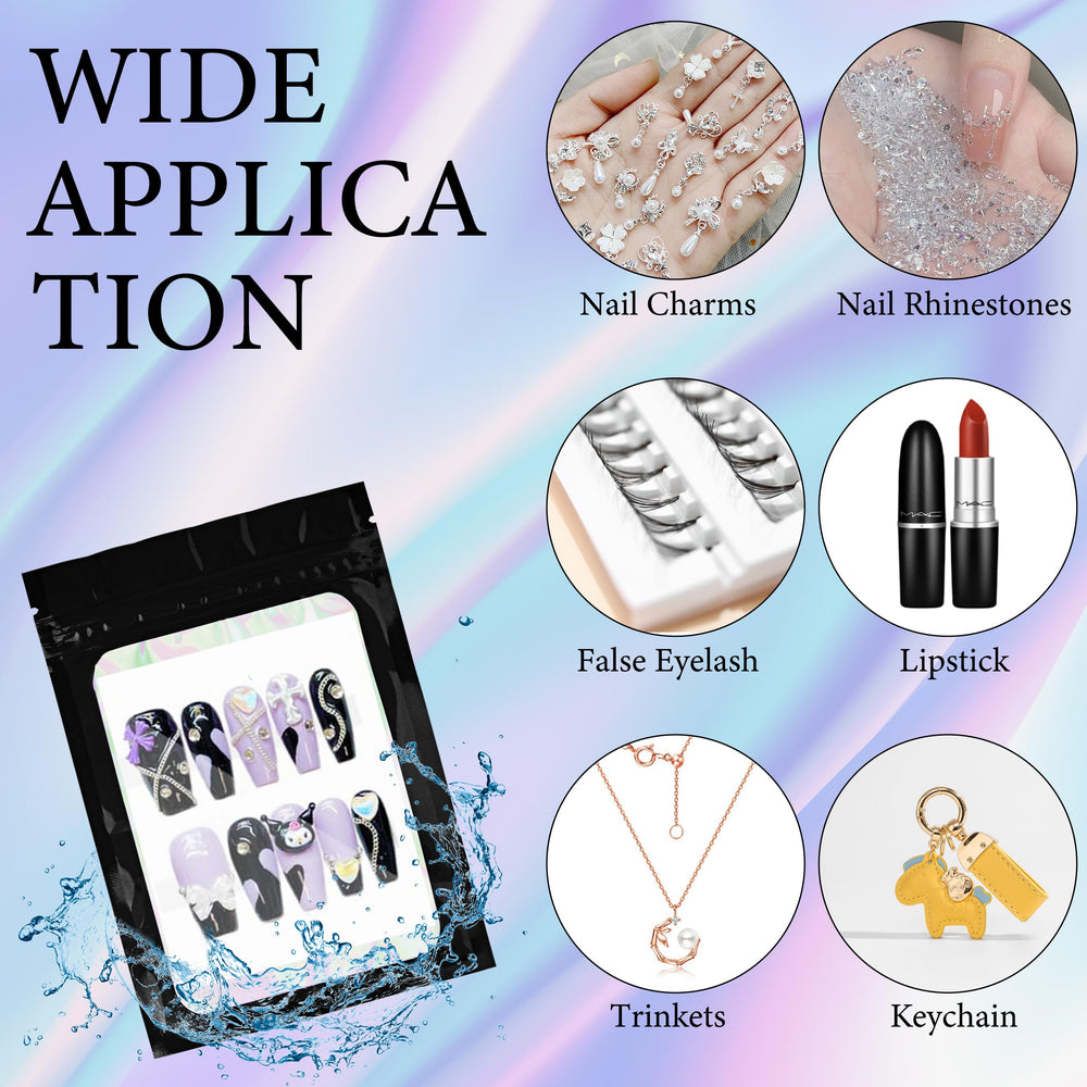 Qenk cinta doble cara transparente para fijar uñas.