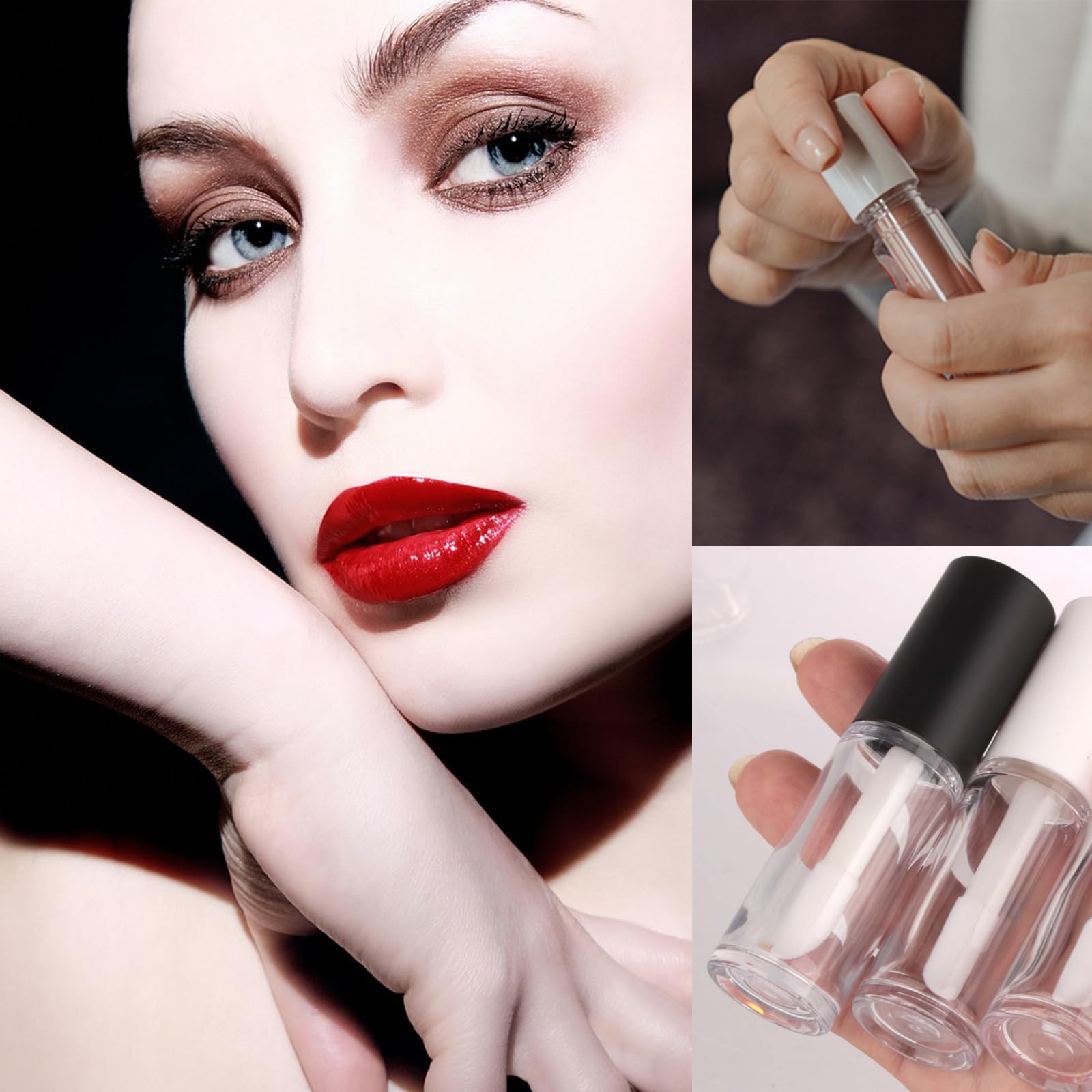 Qeuly brillo labial 6 ml con aplicador para aplicación precisa.