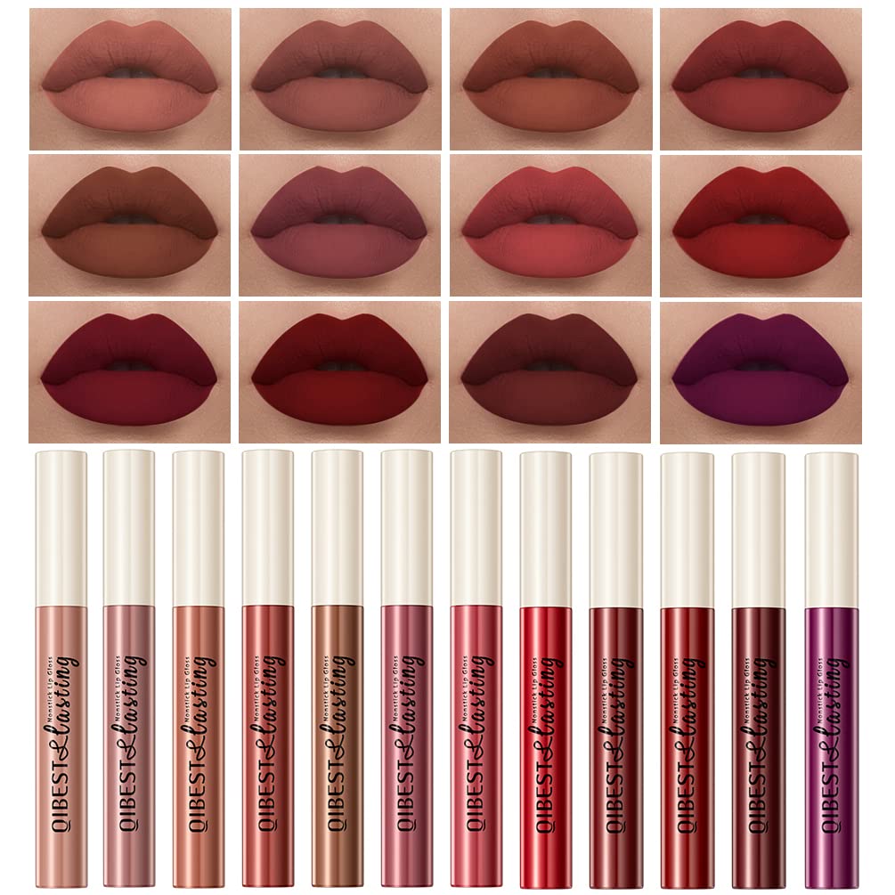 QiBest set de labiales mate con ventana para elegir colores para estilos diarios y festivos.