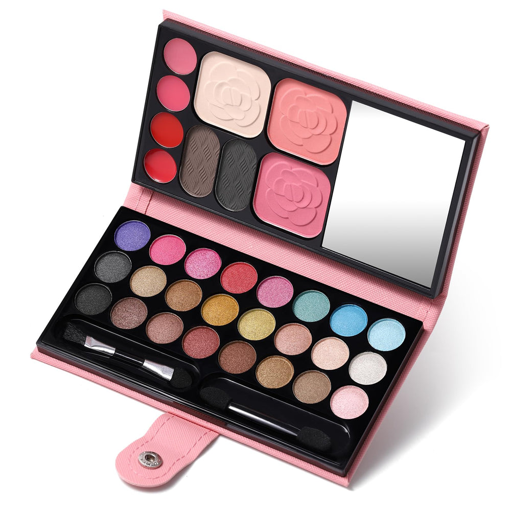QiBest paleta de sombras con 24 tonos para estilos versátiles en cualquier ocasión.