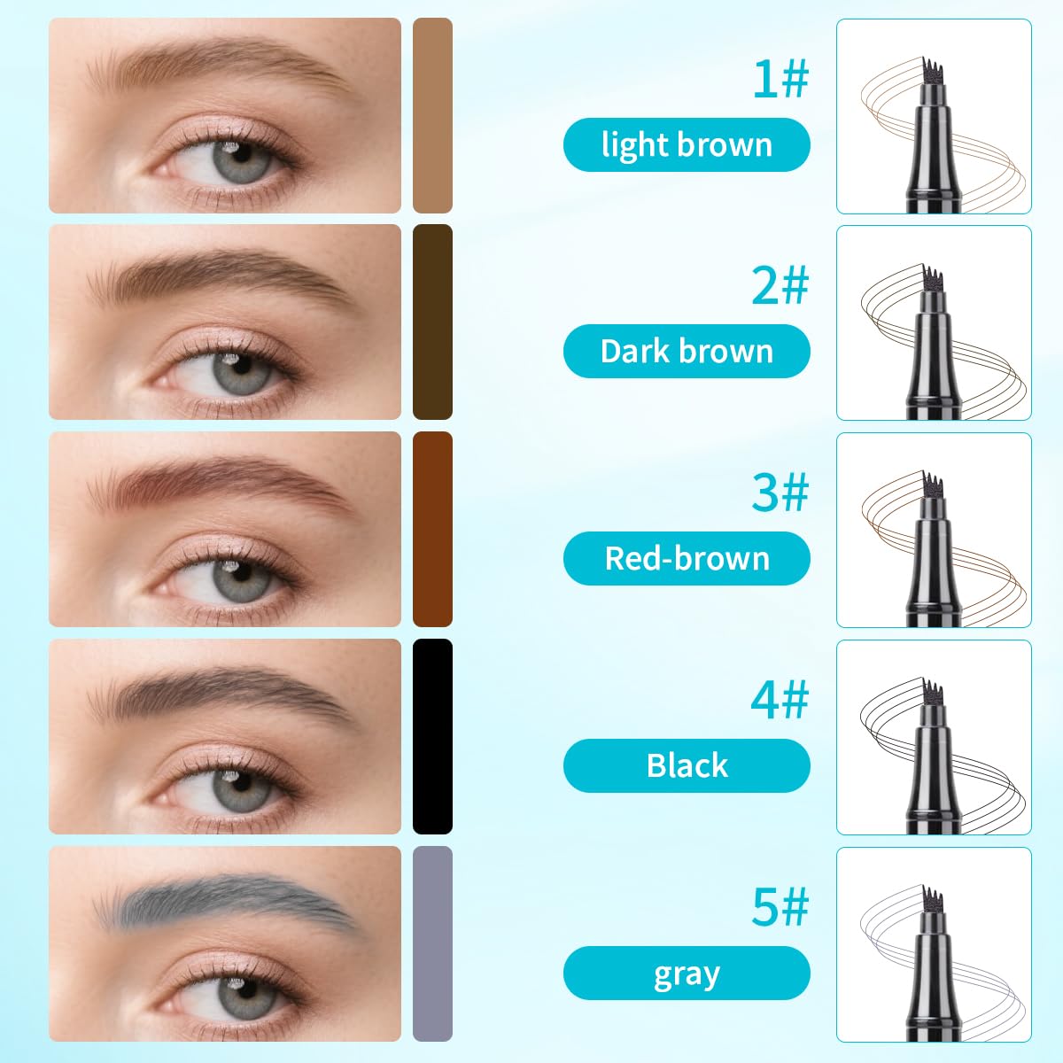 QIC cejas doble uso como delineador de ojos