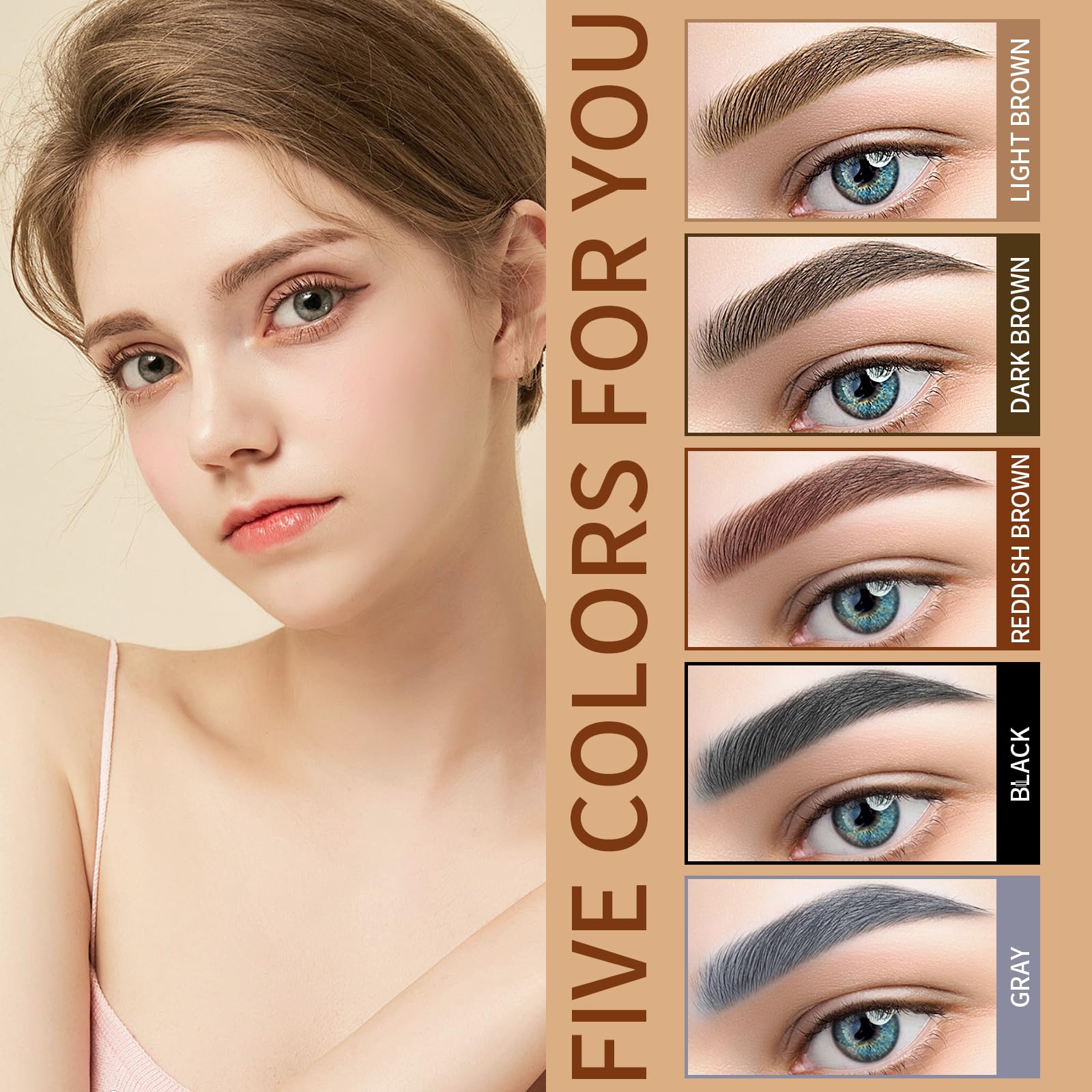QIC Cejas 4 Puntas fórmula vegana suave para la piel.