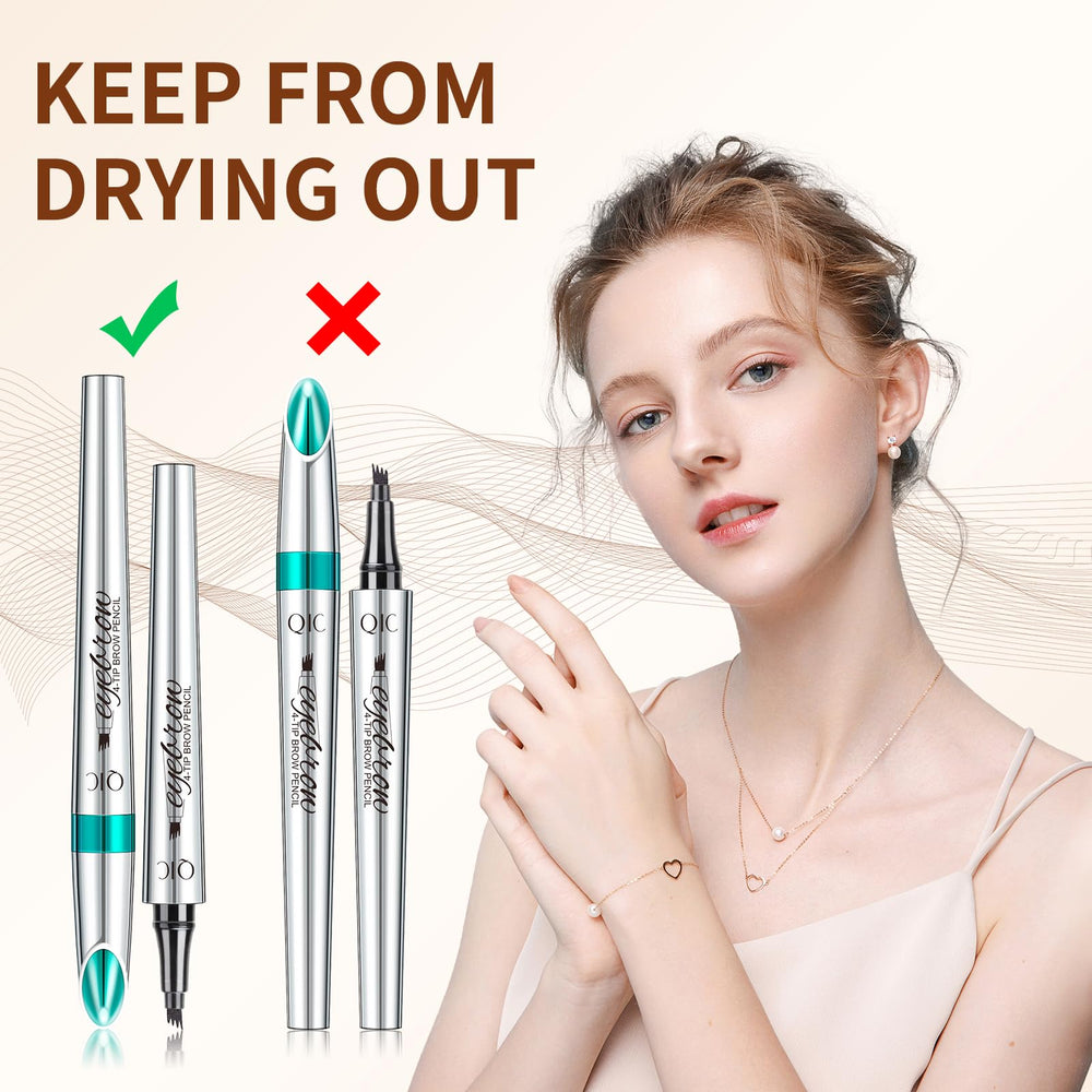 QIC Cejas 4 Puntas técnica microblade para relleno natural.