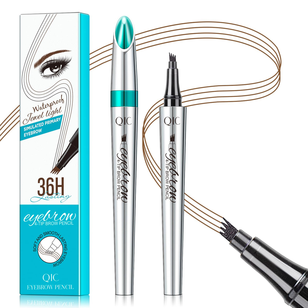 QIC lapiz cejas microblade 4 tip para trazos naturales y definidos