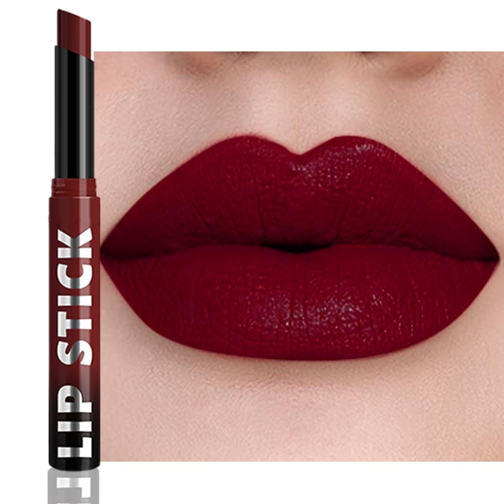 QIDSTERS Lápiz Labial Mate Crayon en rojo cerezo, color intenso para uso diario.