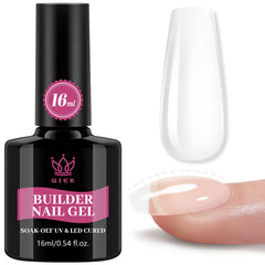 QIEK Builder Nail Gel, aplicación suave para uñas uniformes y niveladas.