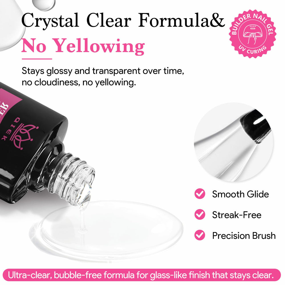 QIEK Builder Nail Gel, base protectora que mejora adherencia entre capas.