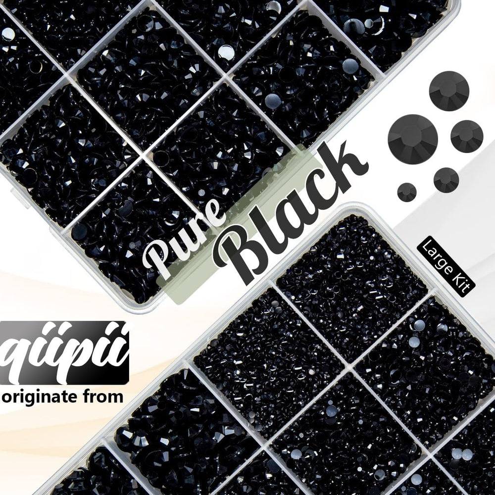 Piedras con 14 facetas qiipii negro jelly para un brillo impresionante