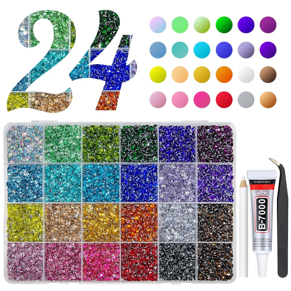 qiipii arcoiris piedras resina 3mm-4mm en caja para manualidades brillantes