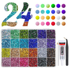 qiipii arcoiris piedras resina 3mm-4mm en caja para manualidades brillantes