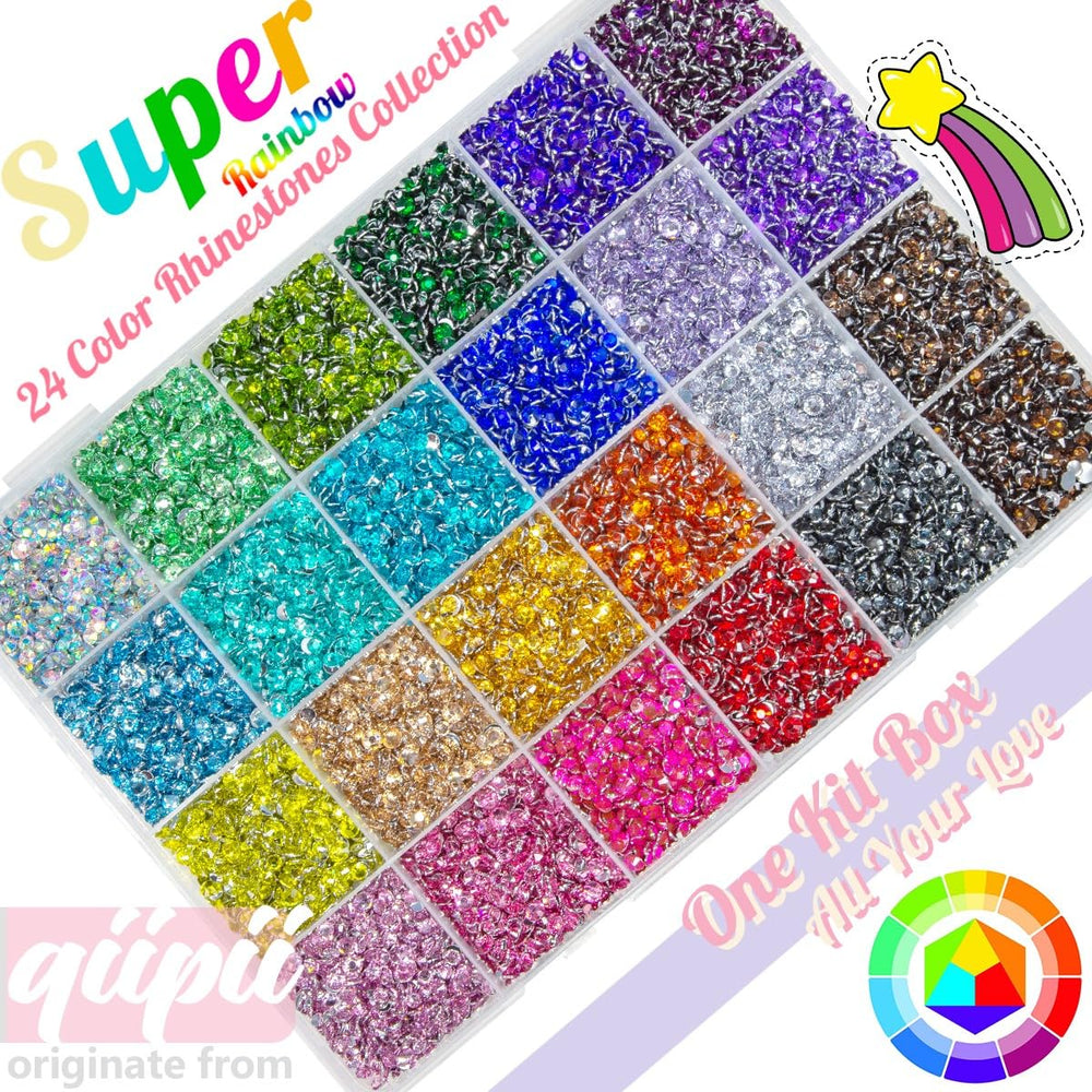 qiipii colección 24 colores resina rhinestones para proyectos creativos