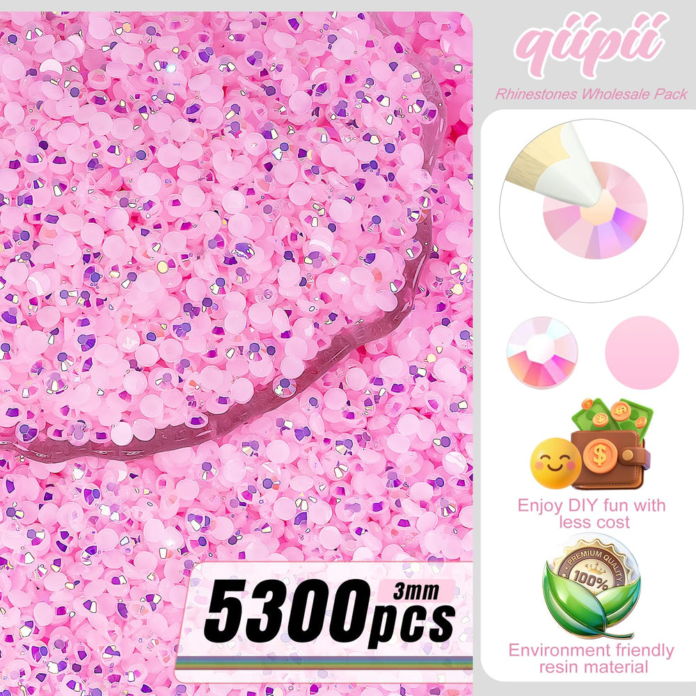 Cristales resina rosa AB Qiipii para decoración de tazas y botellas