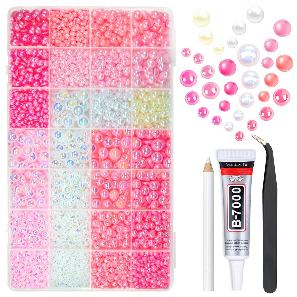 Qiipii perlas planas rosadas de 3 mm para decoración de tumbler