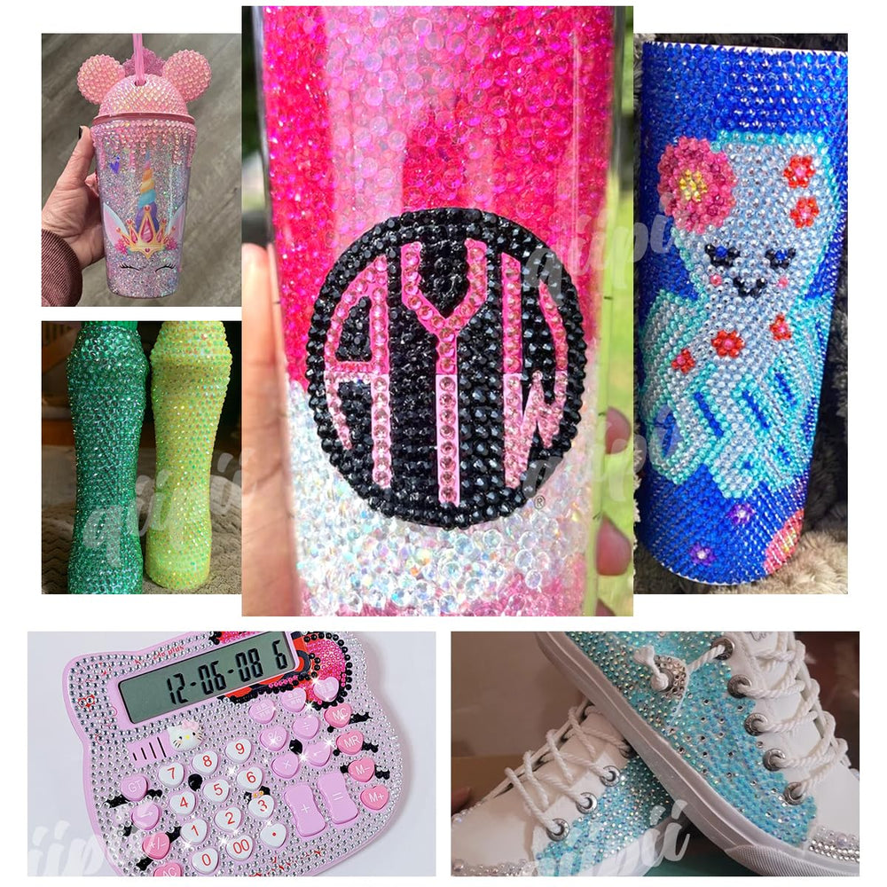 Detalle decorativo en botellas con piedras qiipii AB