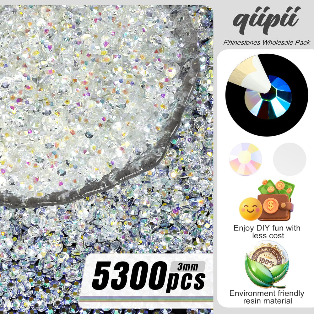 Piedras de resina qiipii AB 3mm para decoración de manos y uñas