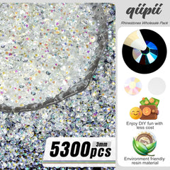 Piedras de resina qiipii AB 3mm para decoración de manos y uñas