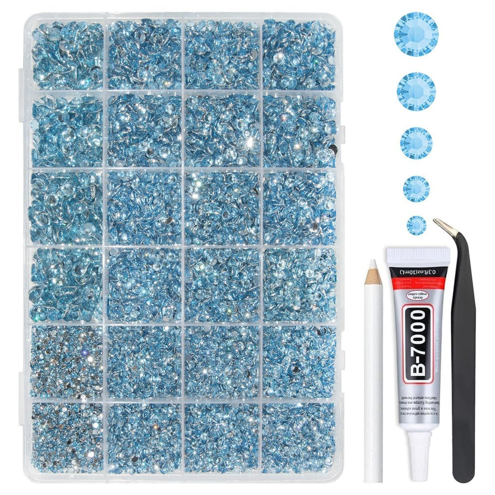 qiipii piedras de resina azul claro 2 mm para manualidades con brillo intenso.