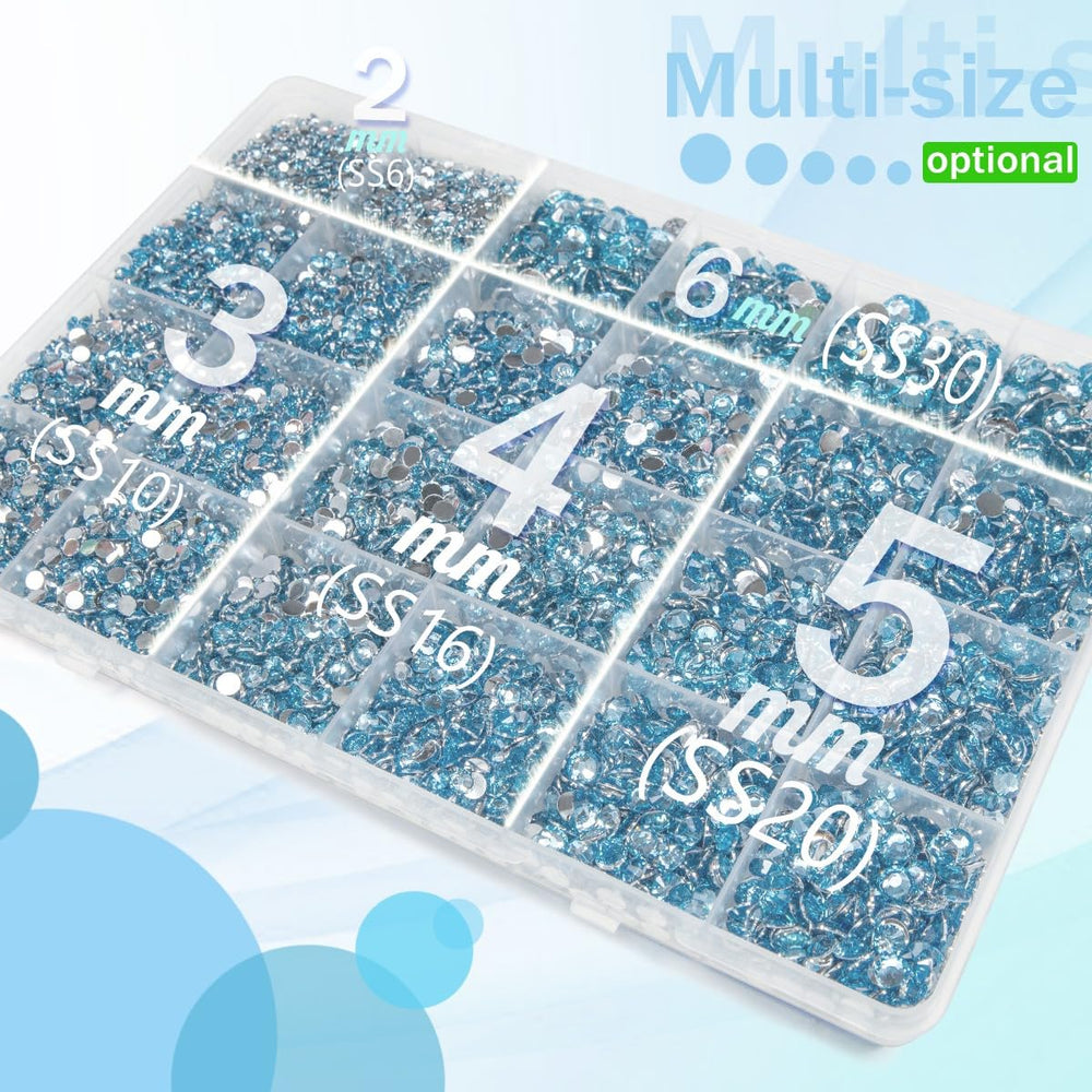 qiipii piedras de resina azul claro 5 mm ideales para tumbler y botellas brillantes.