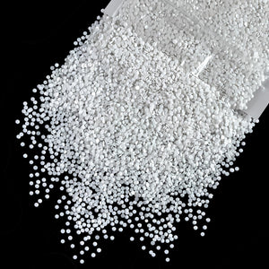 qiipii Piedras resina blanca 2mm con base plana para manualidades.