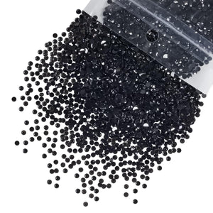 qiipii Piedras de resina negra 3mm SS10, brillo intenso para manualidades y decoración.