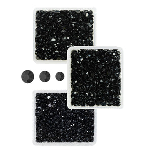 Piedras de resina negras qiipii 3mm flatback, brillo intenso para manualidades.