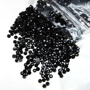 Piedras de resina negras qiipii 4 mm con brillo intenso para manualidades.