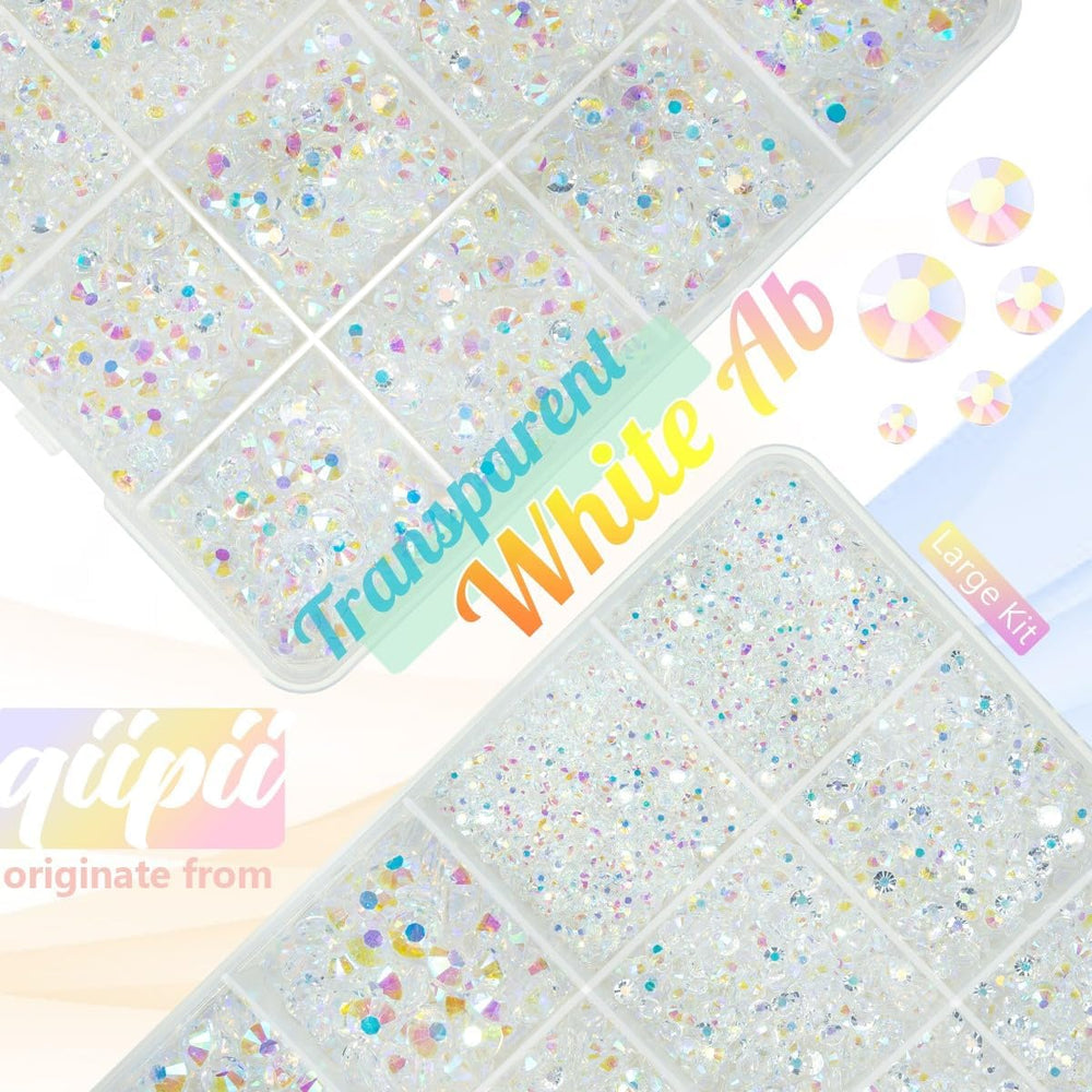 qiipii resinas AB 4 mm transparente, facetado de 14 caras para decoración elegante.