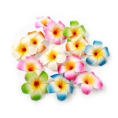 Qintreesify pinzas plumeria hawaiiana multicolor, ideales para peinados veraniegos.