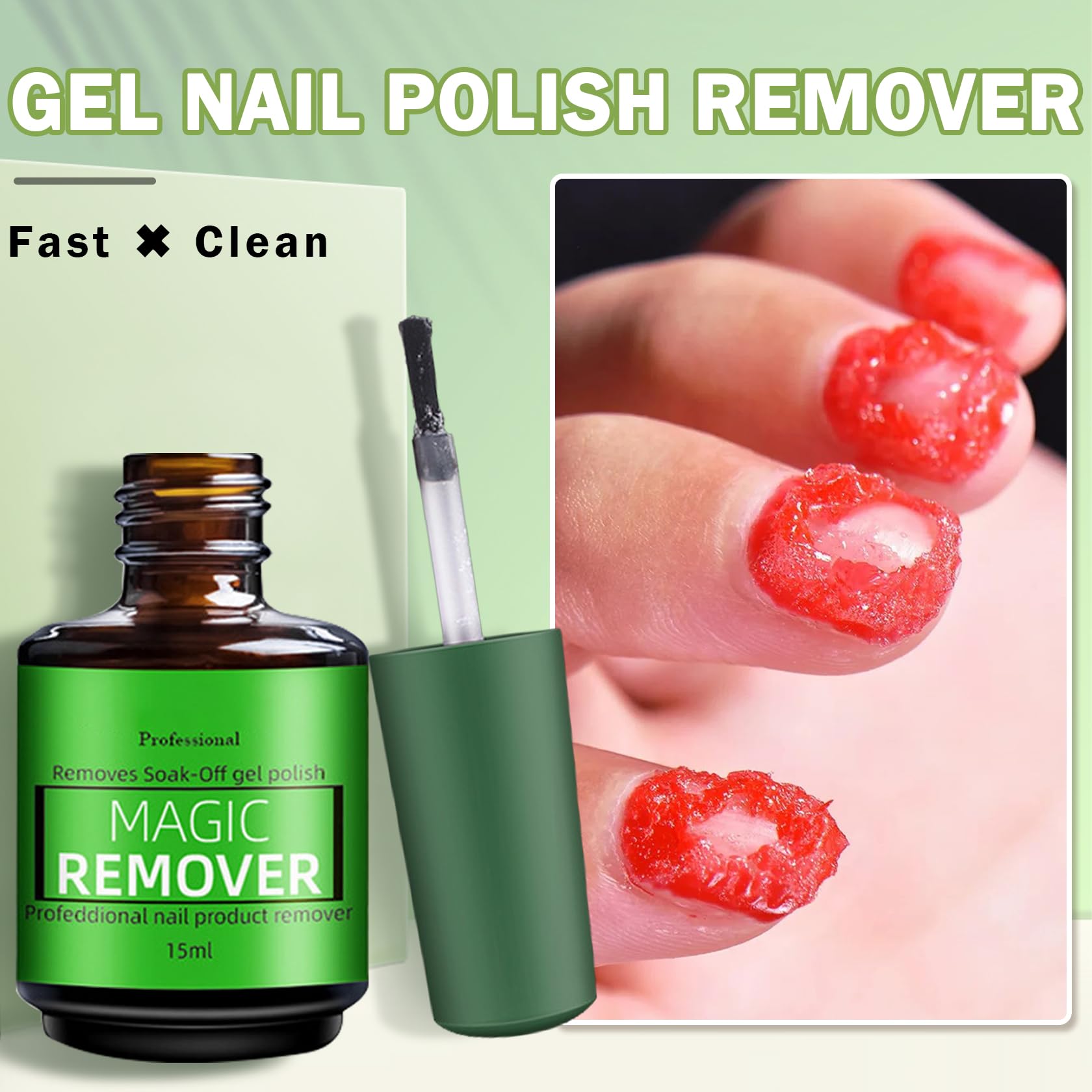 QIUFSSE Removedor Gel para uñas naturales facilita retirada sin dañar.