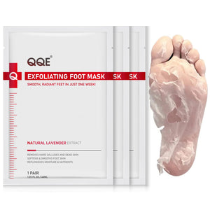 QQE tres sobres mascarilla pies: exfoliación suave para pies secos