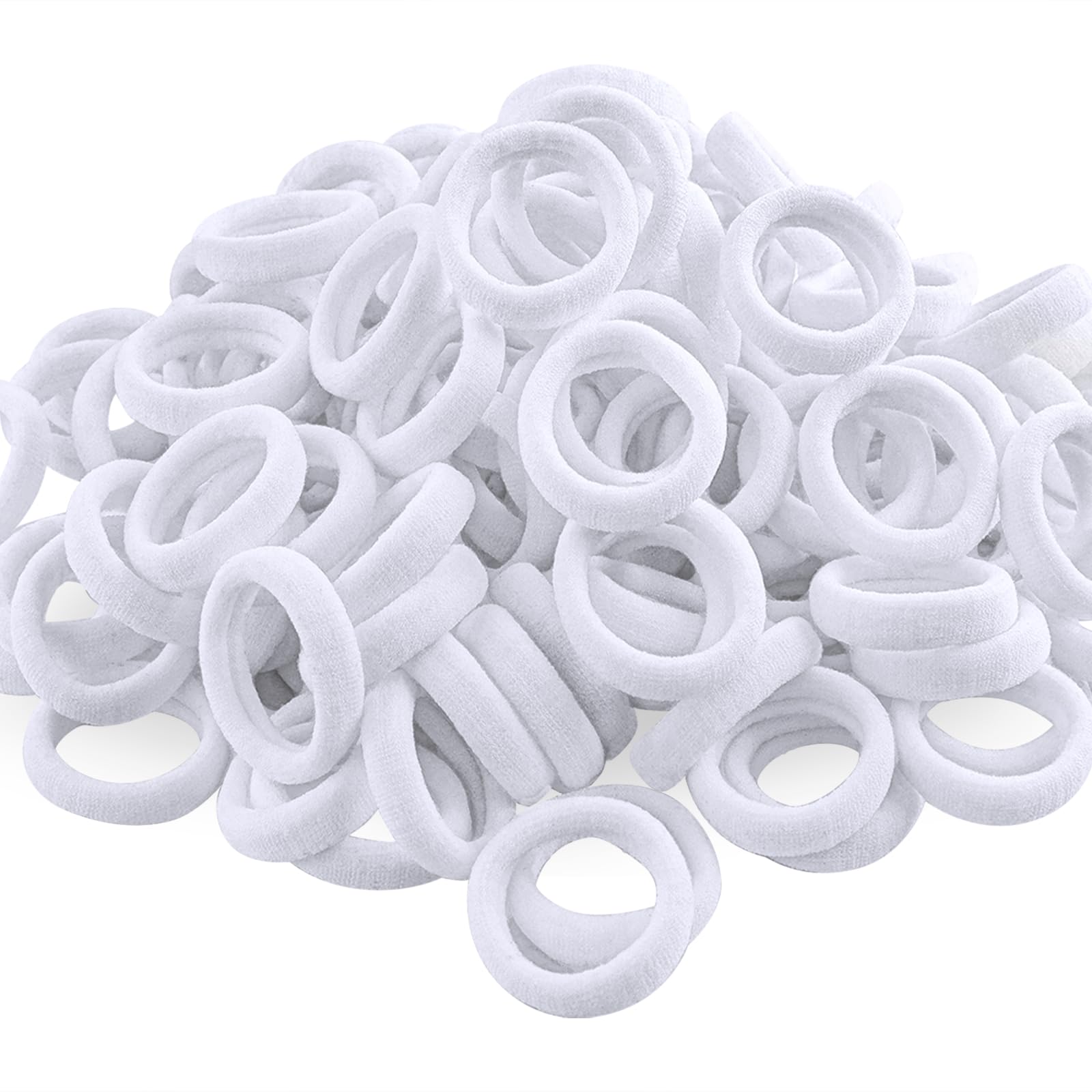 QRTVI lazos de pelo blancos para bebé, 120 piezas, suaves y elásticos.