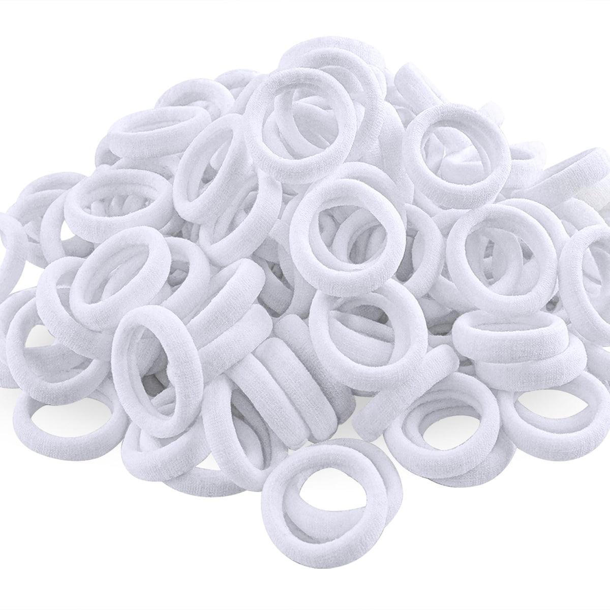 QRTVI lazos de pelo blancos para bebé, 120 piezas, suaves y elásticos.