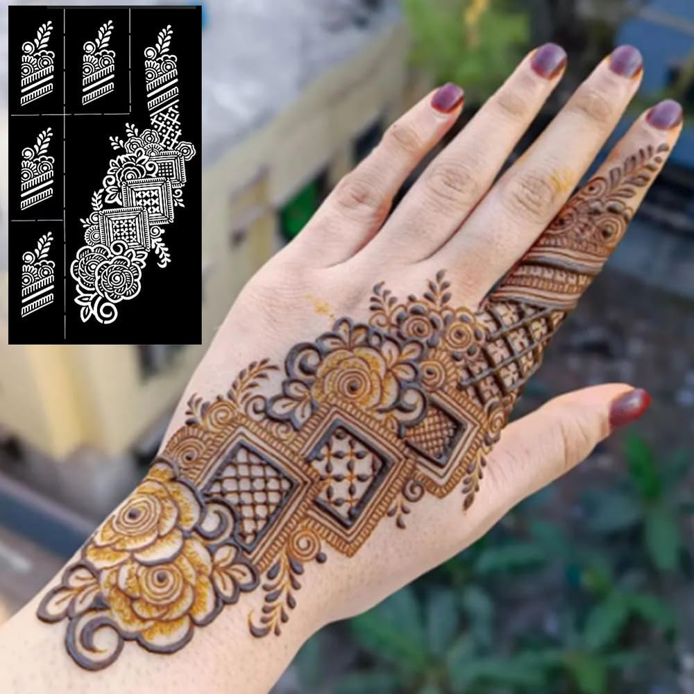QSTOHENA Henna: film de transferencia incluido, facilita un acabado limpio.