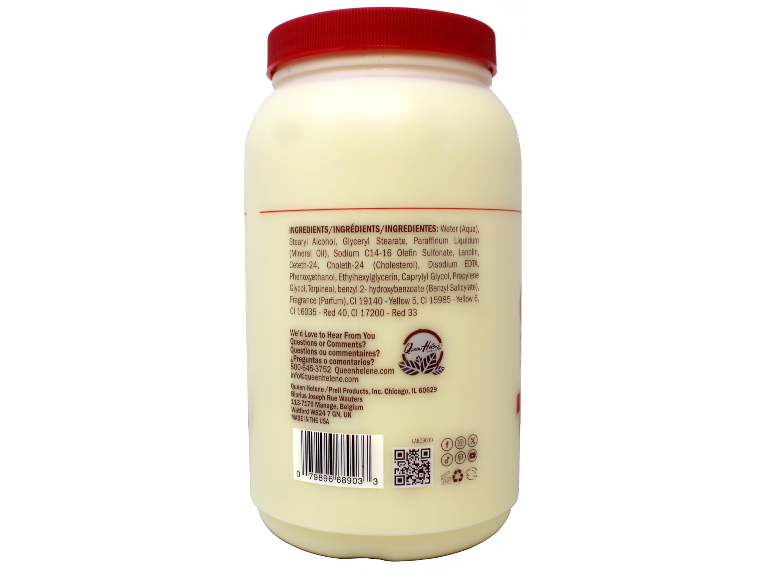 Queen Helene crema acondicionadora con colesterol para cabello dañado, mejora la manejabilidad al peinar.