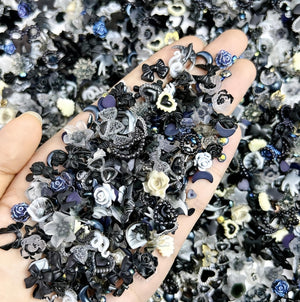 Quezadyl lazo gótico 3D negro para uñas con brillo duradero