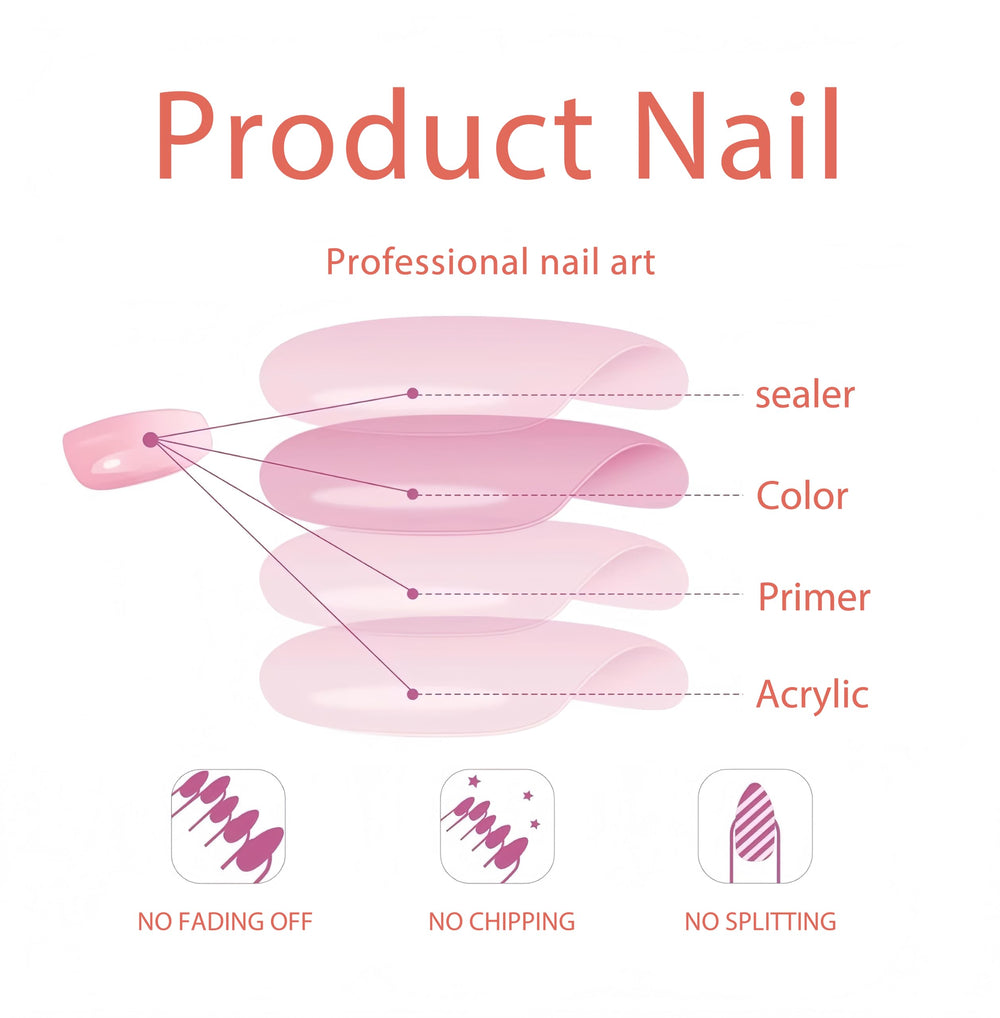 Quezadyl mano con uñas pegadas brillantes, ideal para looks diarios.