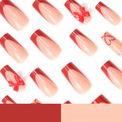 Quezadyl uñas de brillo rojo con acabado duradero y corazones huecos para estilos de fiesta.