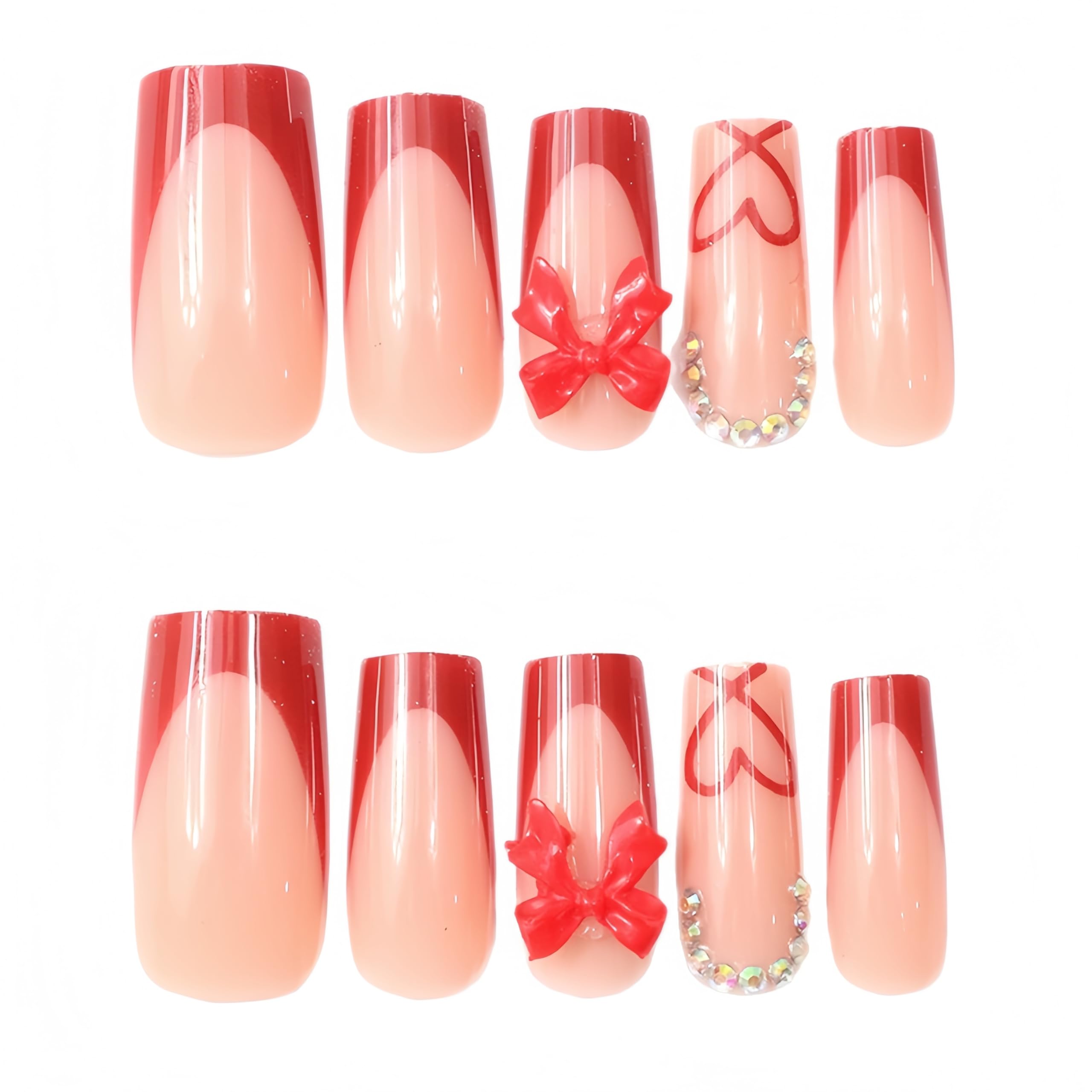 Quezadyl uñas en forma ataúd mediano acrílicas, fácil aplicación para manicura rápida.