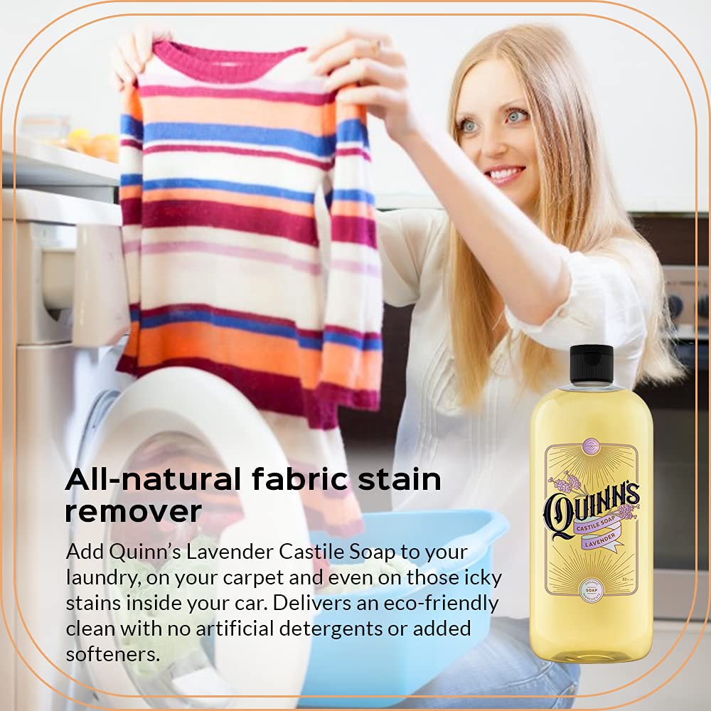 Quinn's Jabon de Castilla Lavanda, shampoo suave para cabello diario.