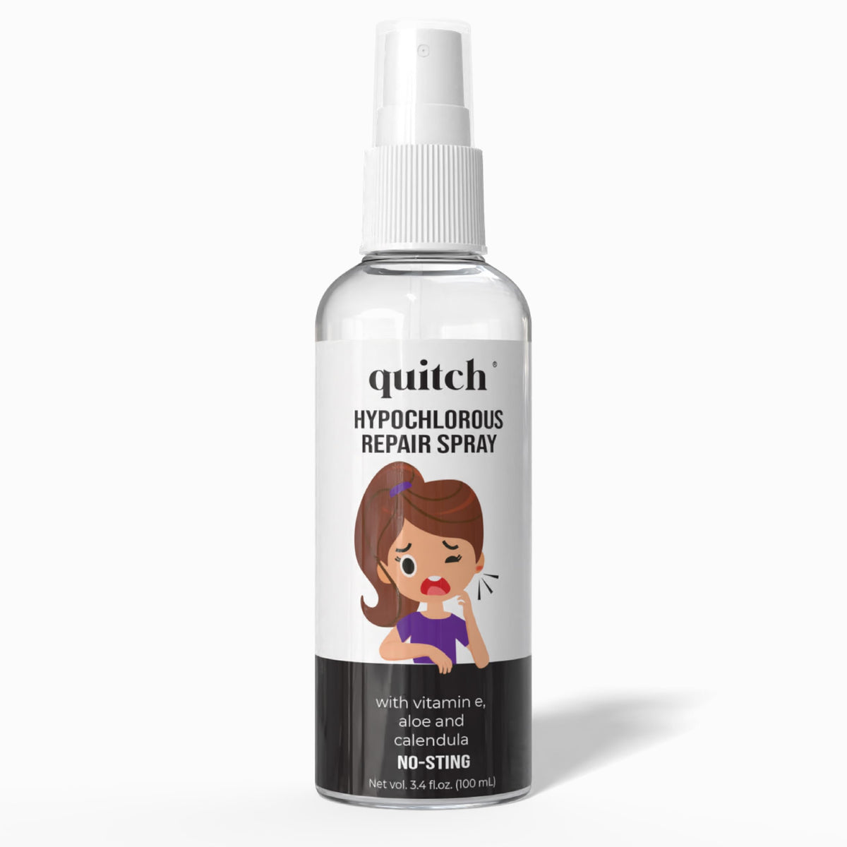 Quitch hipocloroso niebla ultrafina para limpieza suave de piercings.