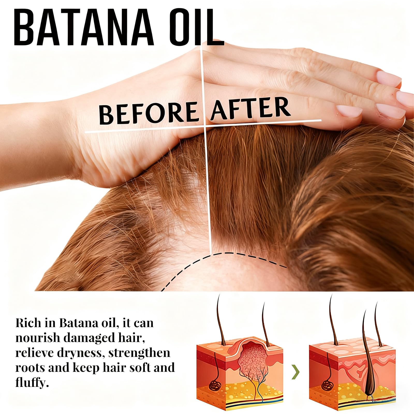 QUNGCO Batana Oil: brillo natural para cabello dañado.