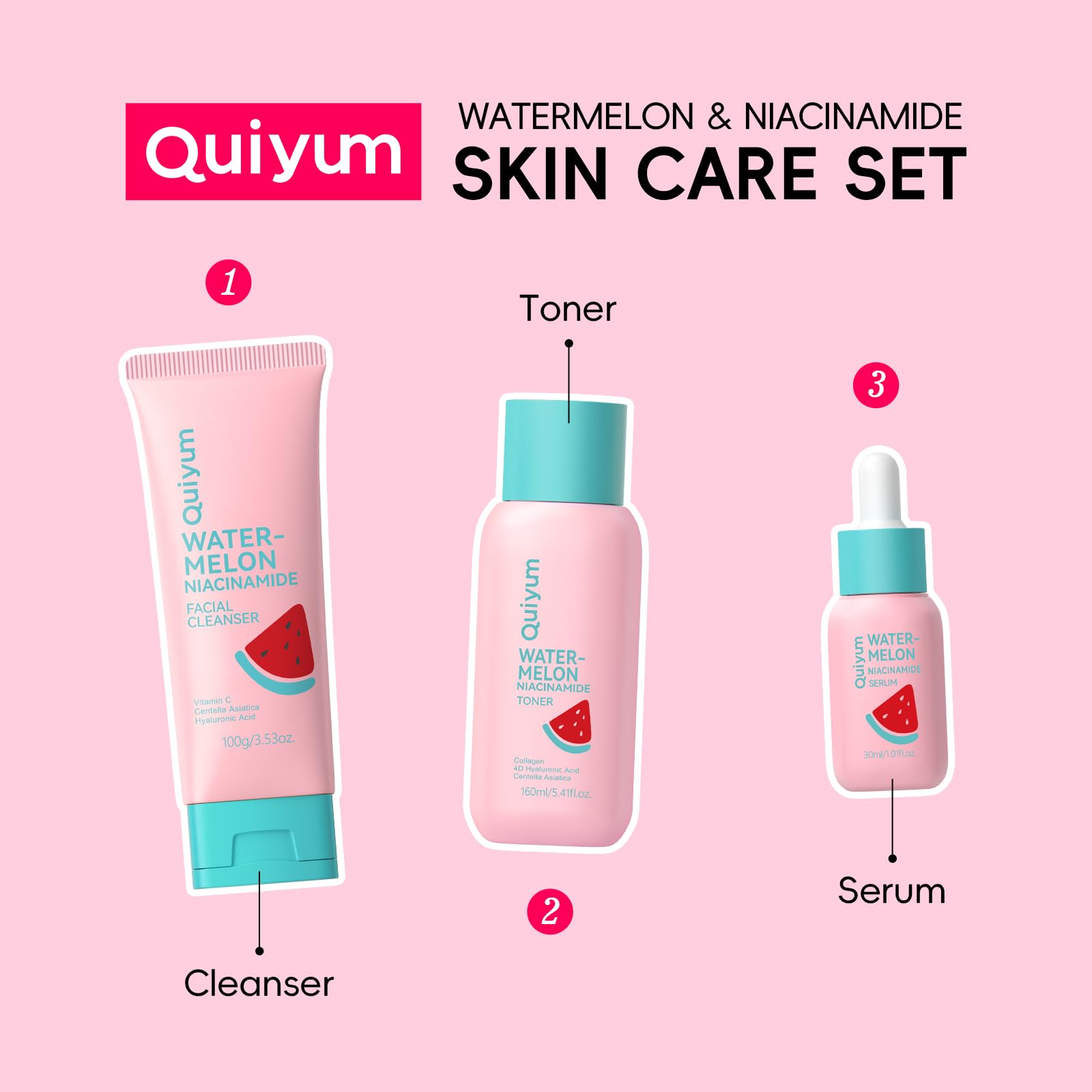 QUIYUM hidratación ligera con toque refrescante en rostro.