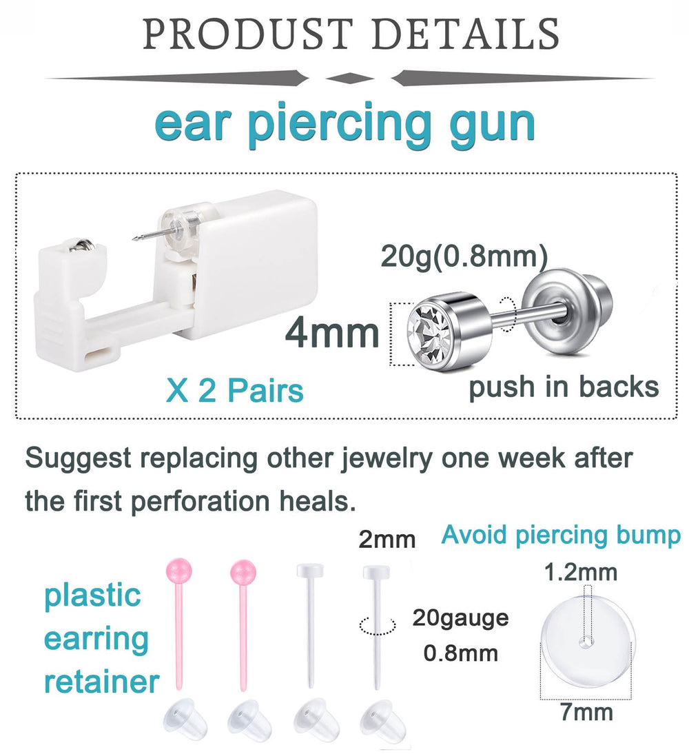 QWALIT aretes claros 20g: arete sencillo ideal para lobulo y cartílago.