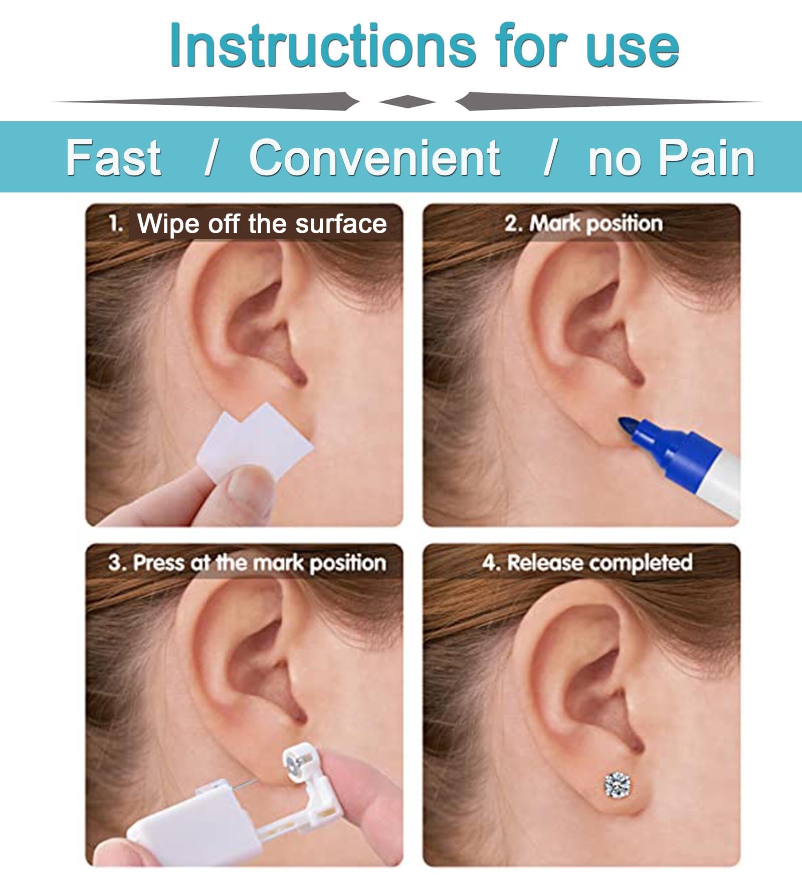 Dispositivo cambio de aretes sin rosca QWALIT, fácil de usar