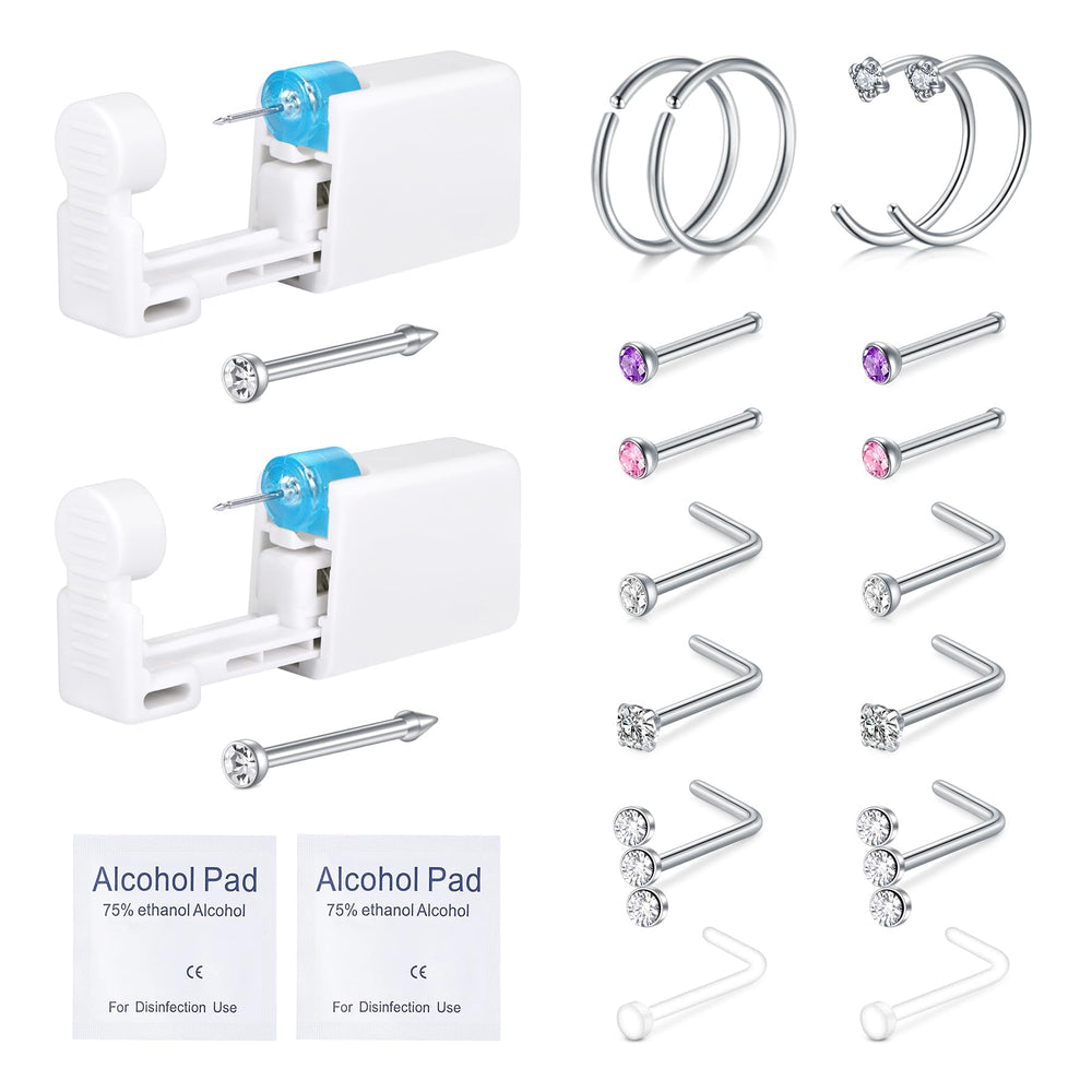 Kit QWALIT de perforación nasal con dos piezas para uso seguro en casa.
