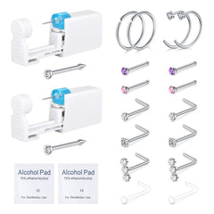 Kit QWALIT de perforación nasal con dos piezas para uso seguro en casa.