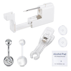 Pistola QWALIT para piercing de ombligo en plata, uso doméstico seguro.