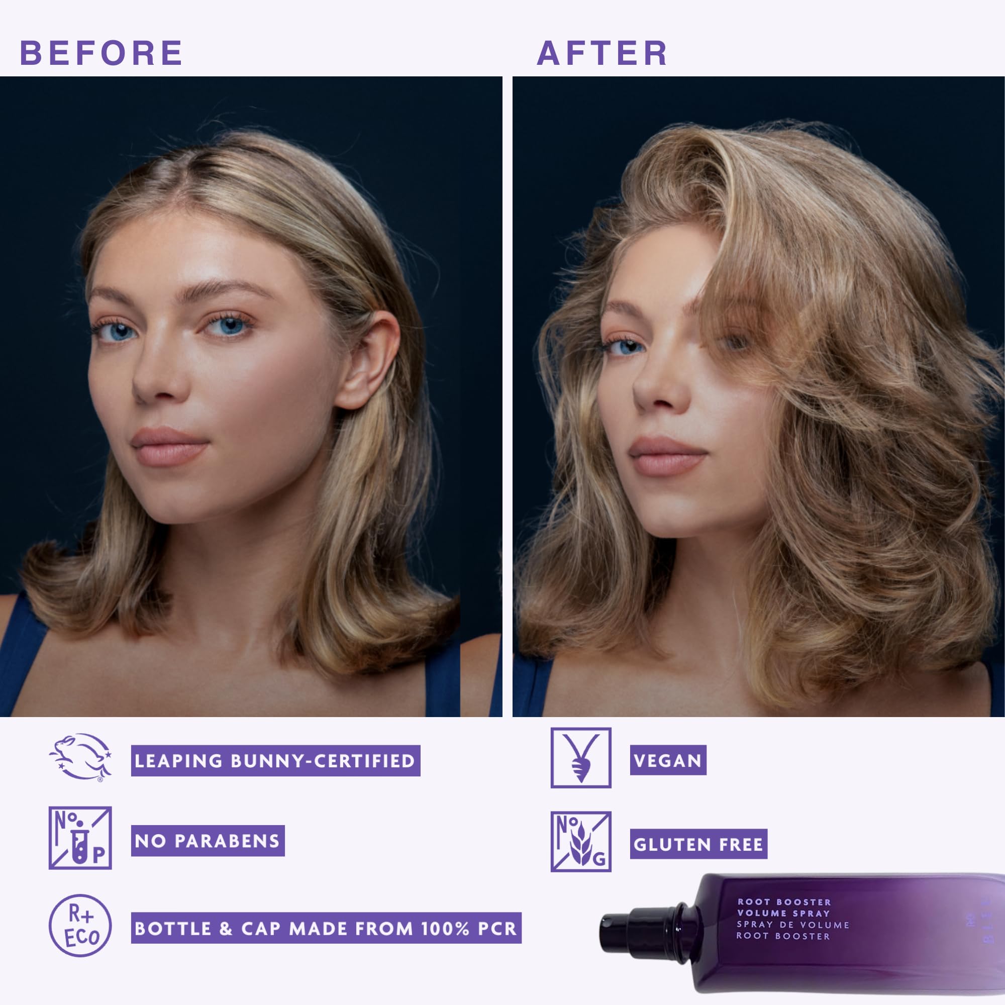 R+Co BLEU cabello-fino: realce de volumen para peinados con estilo.