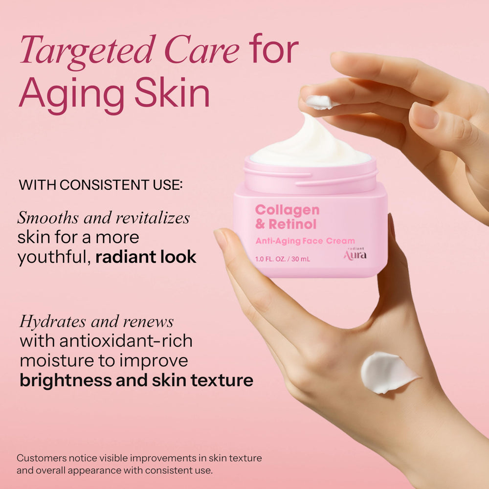 Radiant Aura aplicación suave en rostro, absorción rápida y ligera.